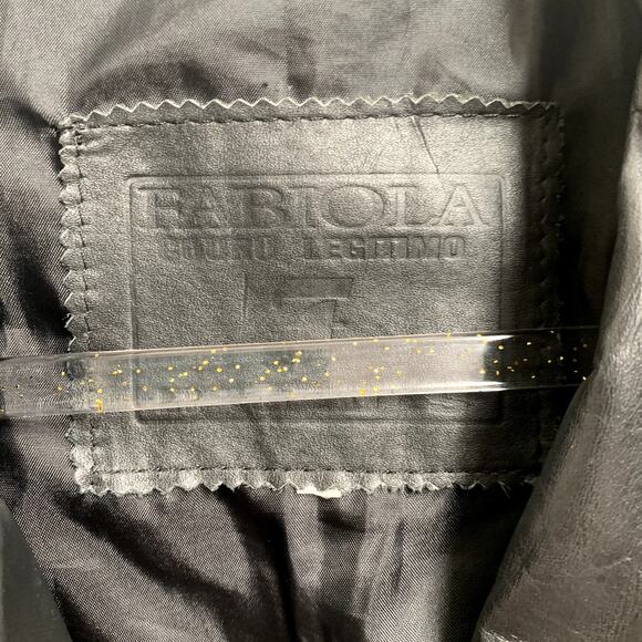 Fabiola Genuine Leather Black Vintage 70's Streetwear Style Jacket - Picture 4 of 6